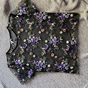 UO floral mesh top